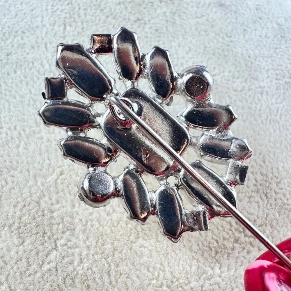 Crystal Rhinestone Stick Pin - Clear Silver - Picture 5 of 10